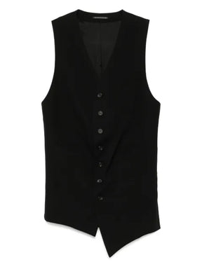 Yohji Yamamoto asymmetric wool waistcoat