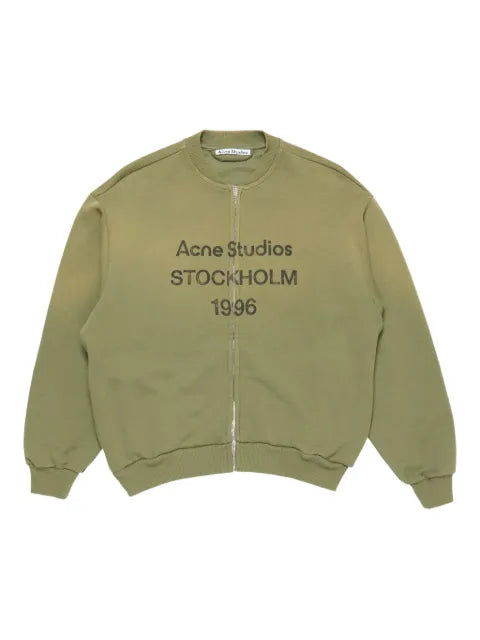 Acne Studios logo-print zip-up cardigan