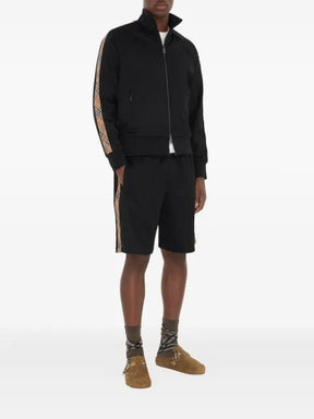 Burberry check trim cotton blend track jacket