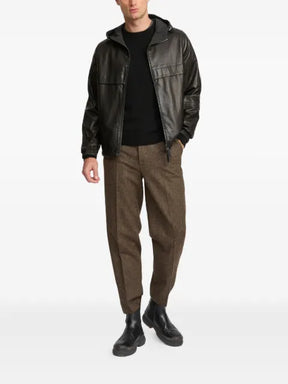 Yves Salomon hooded calfskin leather jacket