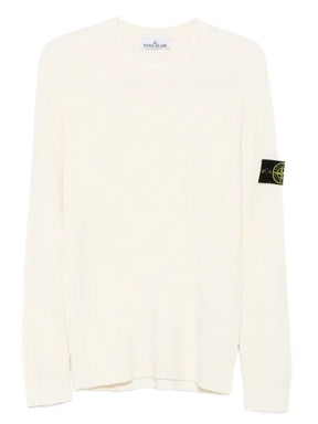 Stone Island ribbed-knit logo-patch sweater