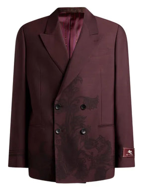 ETRO double-breasted jacket with placed motif