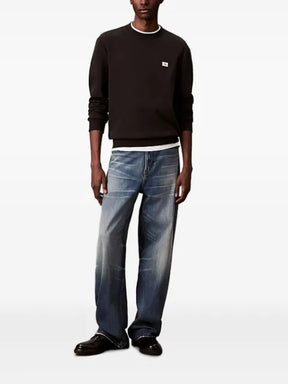 Calvin Klein logo-patch crew-neck sweatshirt