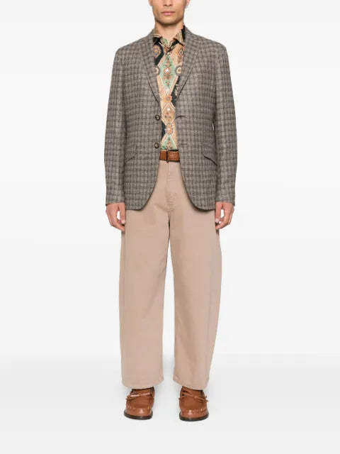 ETRO checked paisley-lined blazer