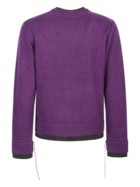 sacai double-layered ribbed sweater