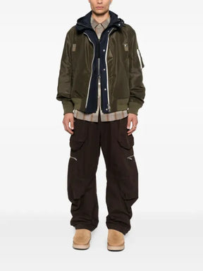 sacai hooded bomber jacket