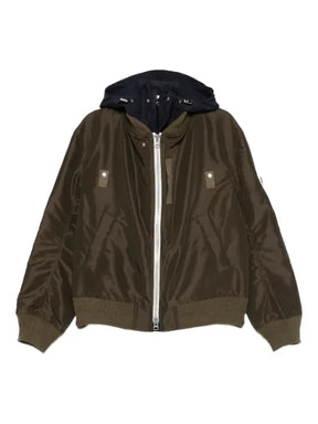 sacai hooded bomber jacket