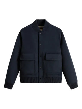 Woolrich twill-weave patch-pocket bomber jacket