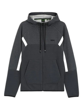 BOSS panelled zip-up hoodie