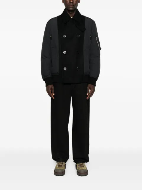 sacai double-breasted wool jacket