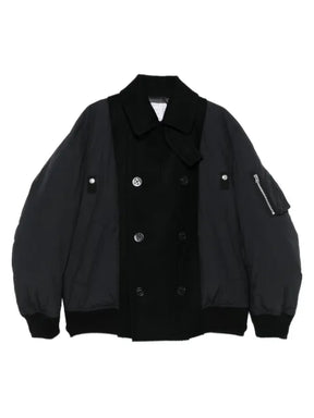sacai double-breasted wool jacket