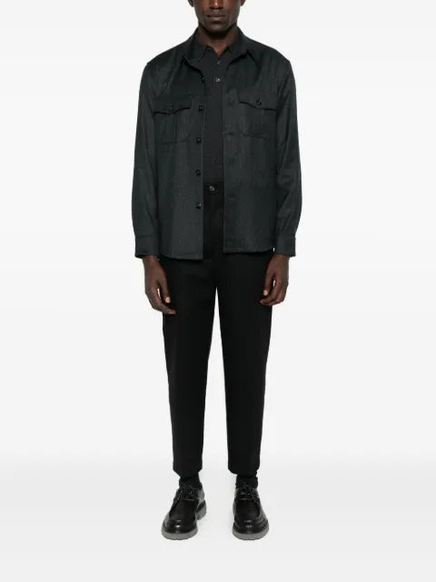 ALPHA STUDIO polo-neck long-sleeve sweater