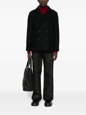 Saint Laurent double-breasted cupro coat