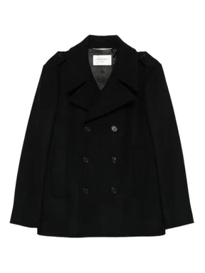 Saint Laurent double-breasted cupro coat