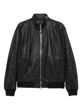 BOSS leather bomber jacket