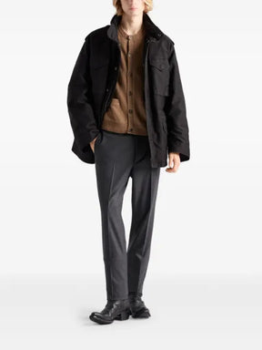 Prada triangle-patch button-up cardigan