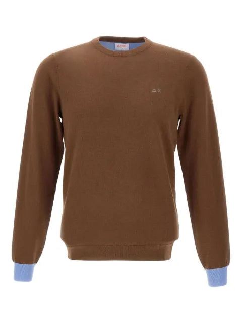 Sun68 elbow-patch crew-neck sweater