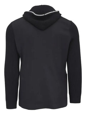 Eleventy hooded knit-sleeve jacket