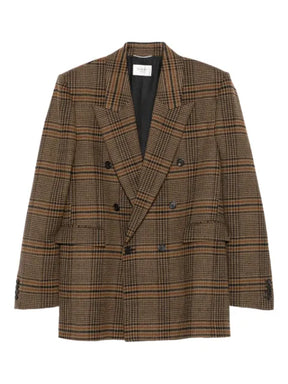 Saint Laurent double-breasted checked blazer