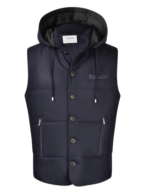 Gran Sasso hooded button-fastening gilet