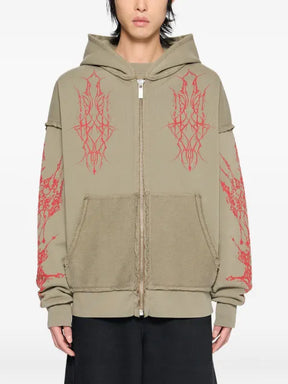 44 LABEL GROUP Ewigkeit graphic zip fleece hoodie