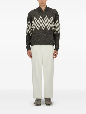 Herno zigzag-pattern collared sweater