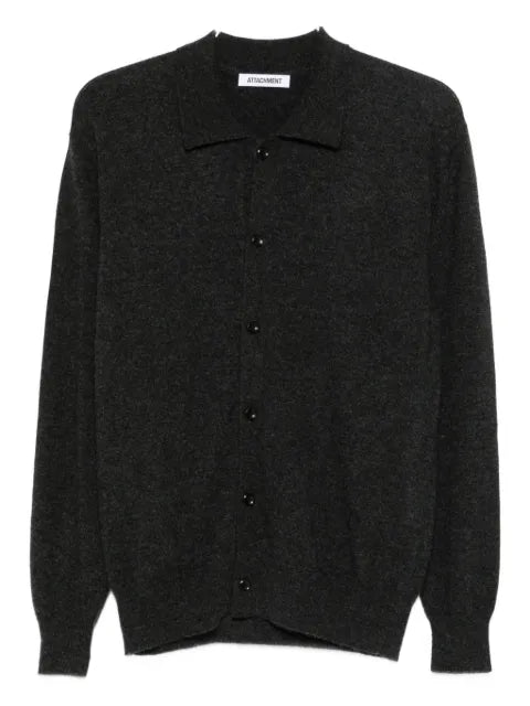 Attachment Cardigan with polo collar
