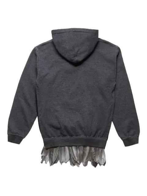 4SDESIGNS feather trim hoodie