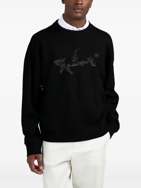Paul & Shark shark-print cotton sweatshirt