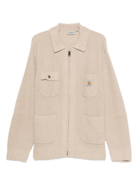 Carhartt WIP logo patch zip chore cardigan