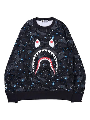 A BATHING APE® space camo shark crewneck