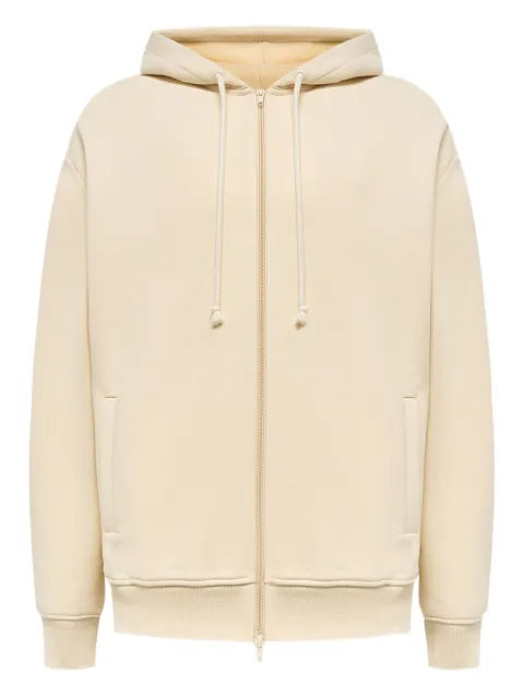 12 STOREEZ zip peached terry hoodie