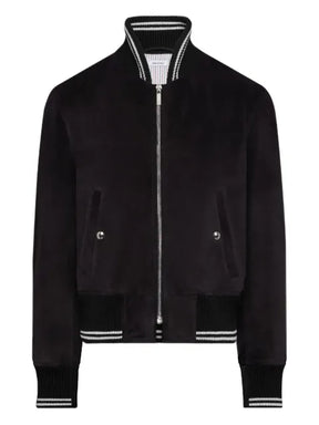 Thom Browne calf suede rib knit bomber jacket