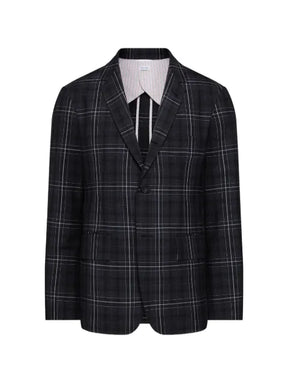 Thom Browne windowpane plaid cool wool unconstructed sport coat