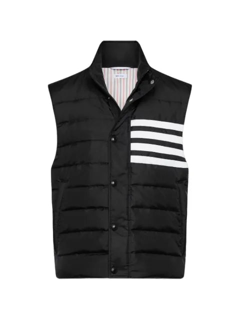 Thom Browne shiny ripstop lightweight down filled 4-Bar vest