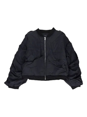 Who Decides War draped bomber jacket