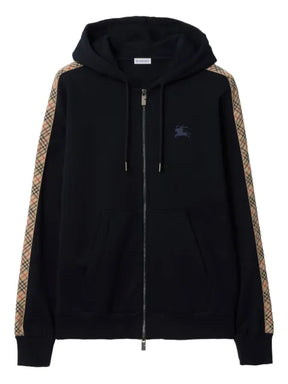 Burberry check-trim zipped hooded jacket
