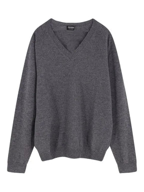 Zegna V-neck ribbed sweater