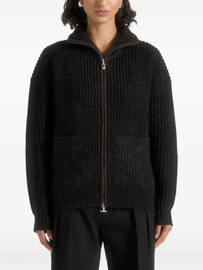 Manière De Voir Jamie - speckled zip through jacket - black
