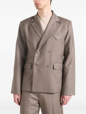 Manière De Voir Didier double-breasted pinstripe suit jacket