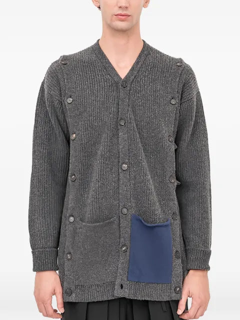 Setchu button-up contrast-pocket cardigan