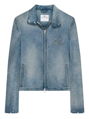 Courrèges City Shadow stand-up collar denim jacket