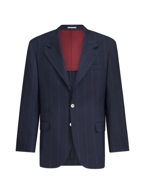 Brunello Cucinelli virgin wool chalk stripe tailor blazer