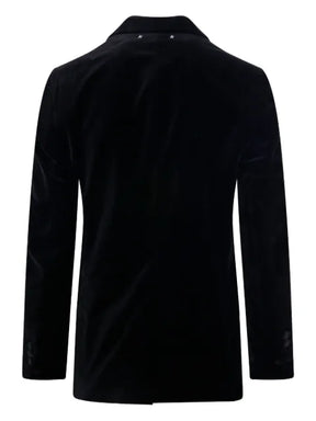 Golden Goose double-breasted blazer in black velvet with black satin lapels