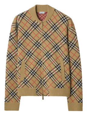 Burberry Check cotton wool bomber jacket
