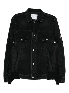 sacai denim mixed media twill jacket