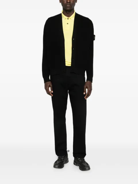 Stone Island 5100009 ribbed soft organic cotton cardigan