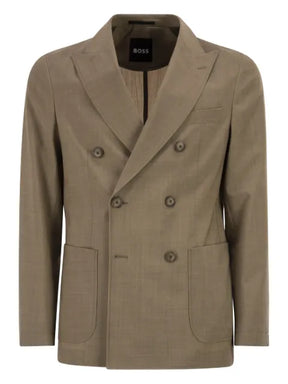 BOSS double-breasted pocket-patch blazer