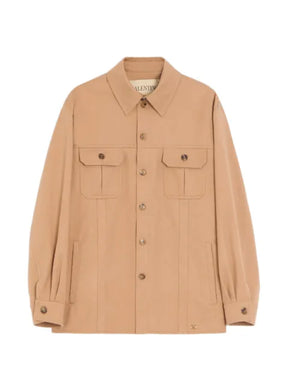 Valentino Garavani cotton gabardine shirt jacket with VLogo