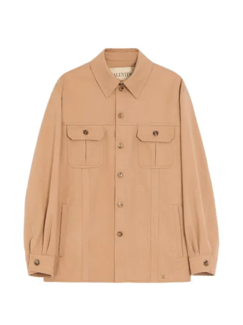 Valentino Garavani cotton gabardine shirt jacket with VLogo